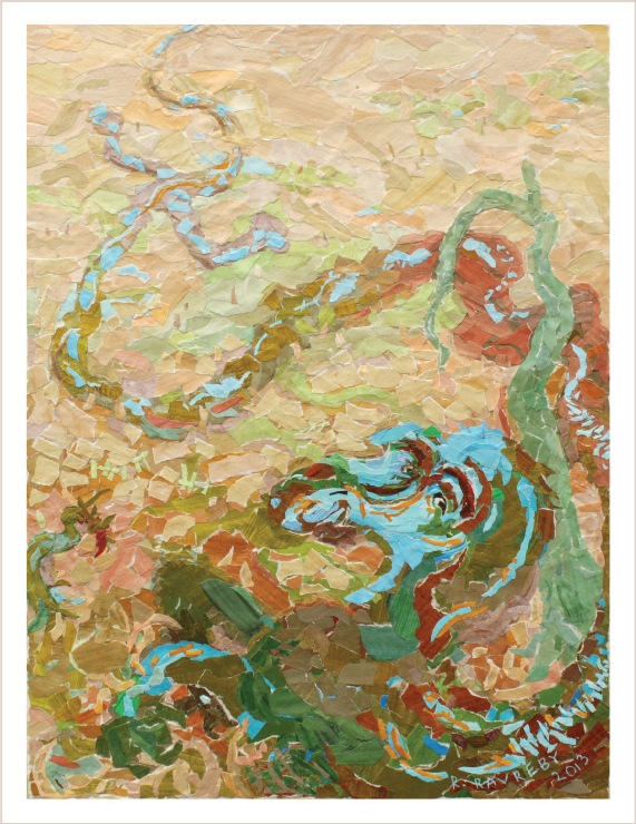 דרקונית בתוך נוף - קולאז'